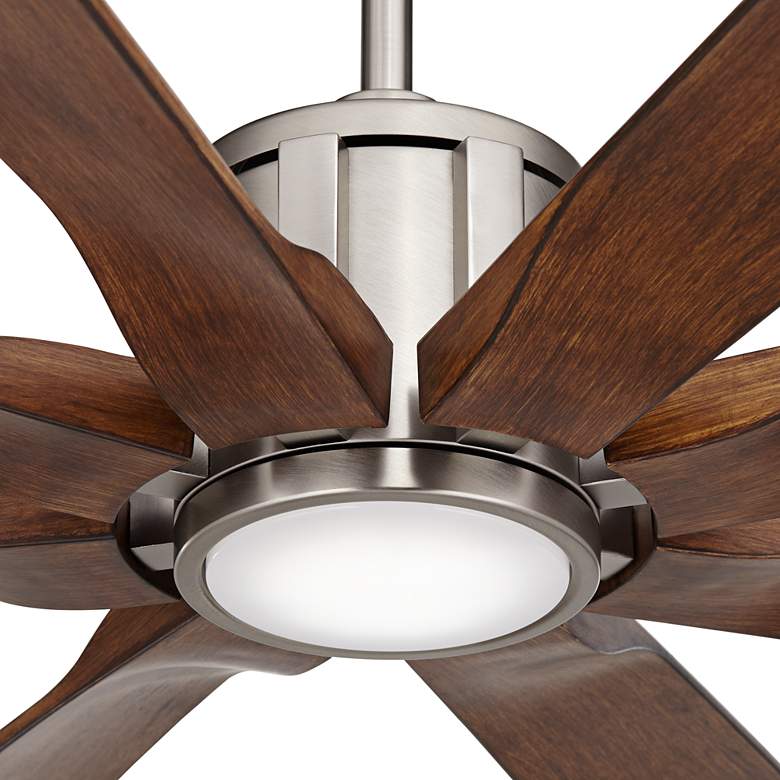 Image 3 80 inch Possini Euro Defender Nickel Koa LED Large Ceiling Fan with Remote more views
