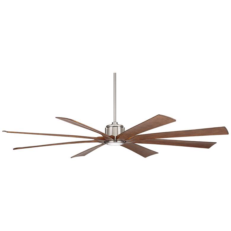 Image 5 80 inch Possini Euro Defender Nickel Koa LED Large Ceiling Fan with Remote more views