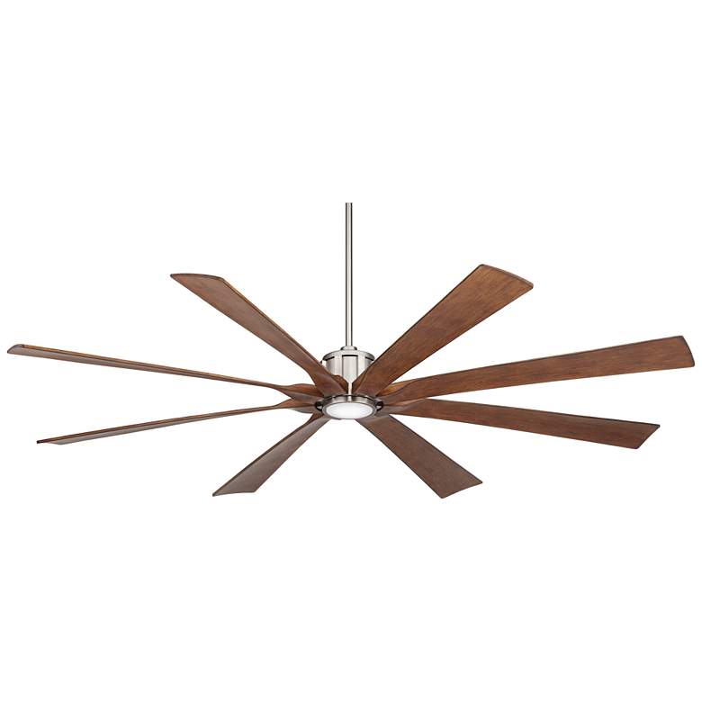 Image 7 80 inch Possini Euro Defender Nickel Koa LED Large Ceiling Fan with Remote more views