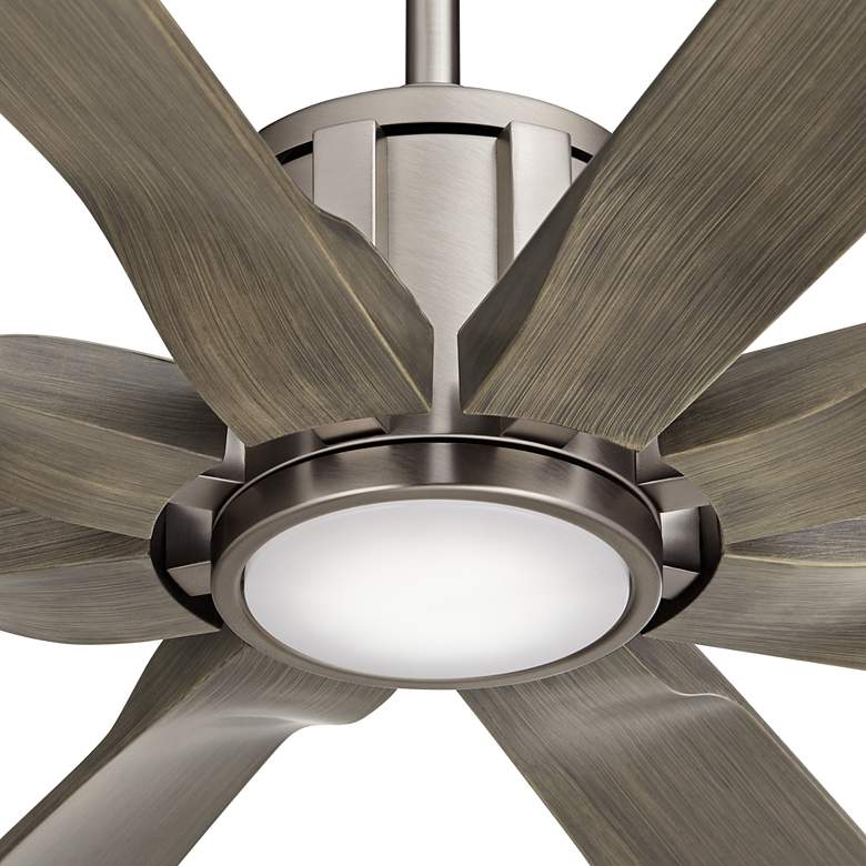 Image 3 80 inch Possini Euro Defender Nickel Wood Large LED Fan with Remote more views