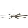 80" Possini Euro Defender Nickel Wood Large LED Fan with Remote
