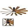 2_80" Windflower Matte Black Ceiling Fan with Koa Blades more views