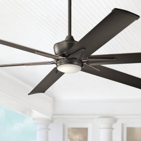 Kichler Szeplo 80-Inch Patio Ceiling Fan With Light - Olde Bronze Finish, Industrial Style Fan