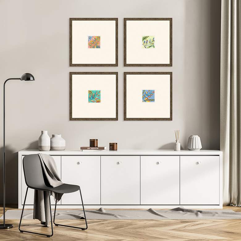 Image 1 Botanica II 16" Square 4-Piece Framed Giclee Wall Art Set in scene
