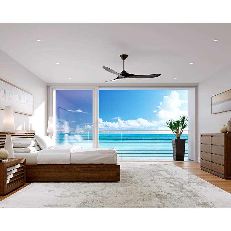 Image 1 52" Visual Comfort Maverick Coastal Black Ceiling Fan with Remote in scene