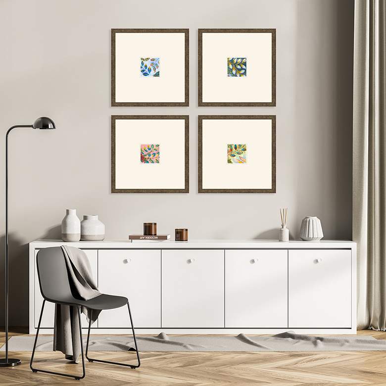 Image 1 Botanica III 16" Square 4-Piece Framed Giclee Wall Art Set in scene