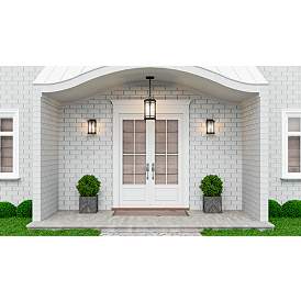 Image1 of Quoizel McAlister 15 1/2" High Earth Black Outdoor Hanging Light in scene