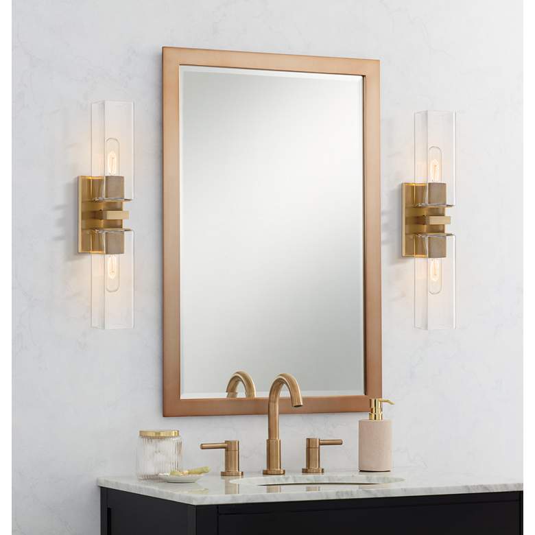 Image 1 Possini Euro Philip 20" Wide Warm Brass 2-Light Bath Light in scene