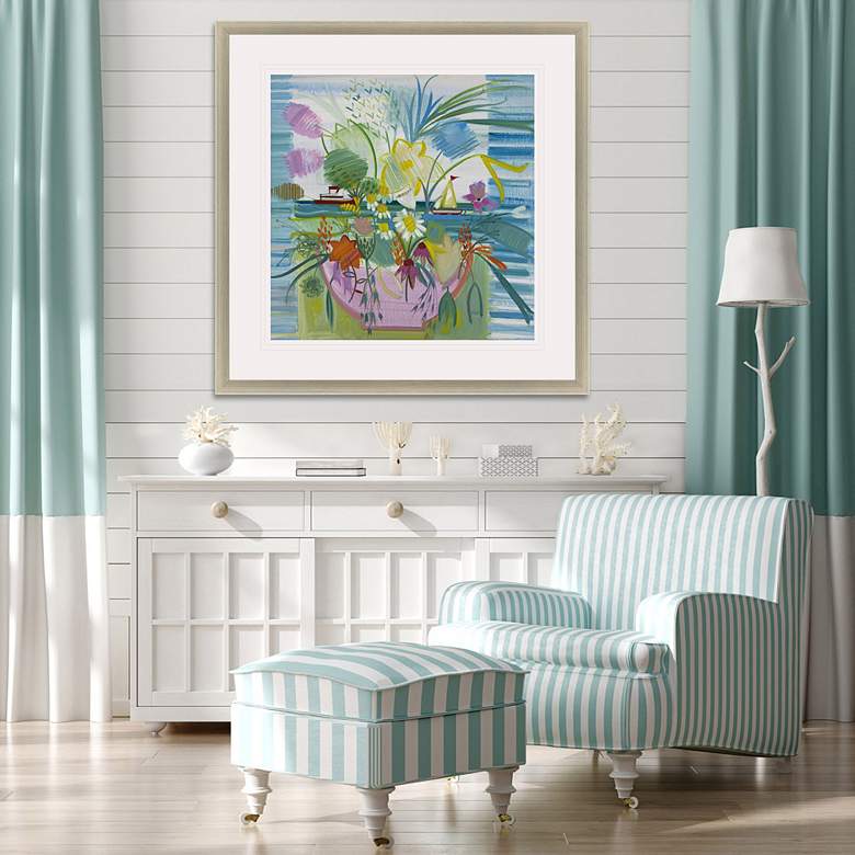 Image 1 Bouquet Bunch 42" Square Framed Giclee Wall Art in scene
