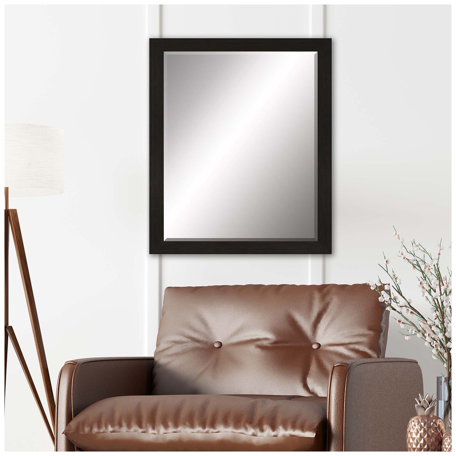 Image 4 #808 Brown Neutral Wall Mirror - 27" x 33" more views