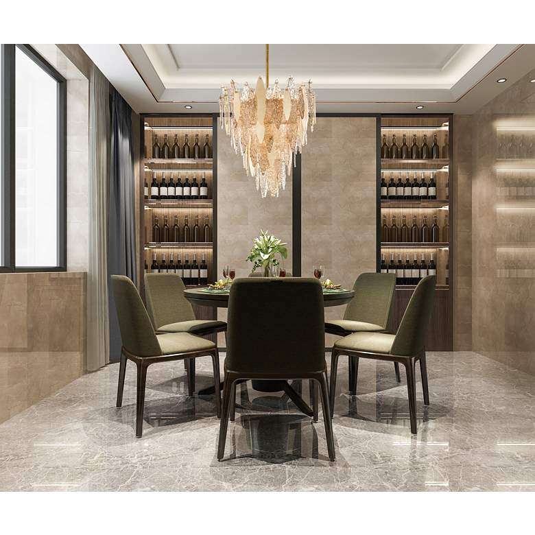 Image 1 Maxim Majestic 32 1/2" Wide Gold Leaf and Glass Chandelier in scene