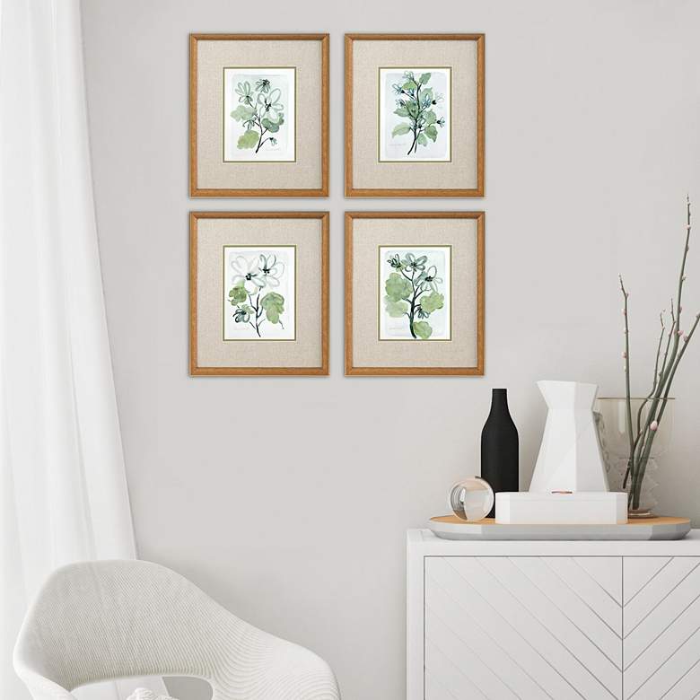 Image 1 Dream Blossom 17" High 4-Piece Framed Wall Art Set in scene