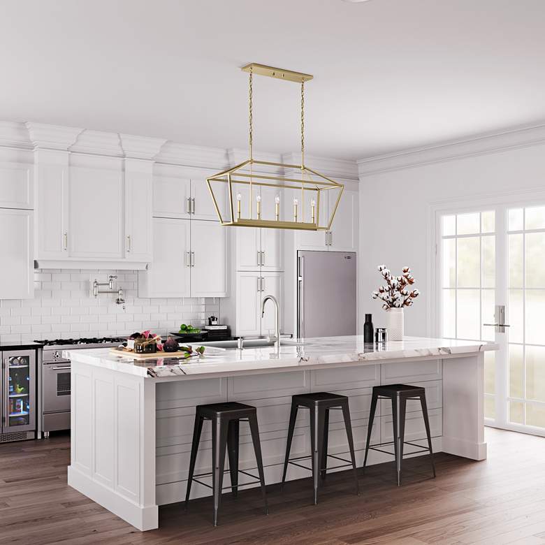 Image 1 Millennium Lighting Cavelli 40" Modern Gold 5-Light Island Pendant in scene