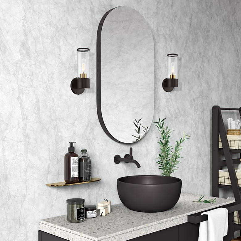 Image 1 Banca 11 1/4" High Bronze Wall Sconce in scene