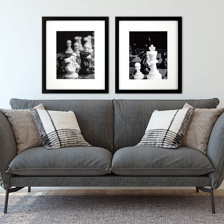 Image 1 Chess Moves 31" High 2-Piece Giclee Framed Wall Art Set in scene