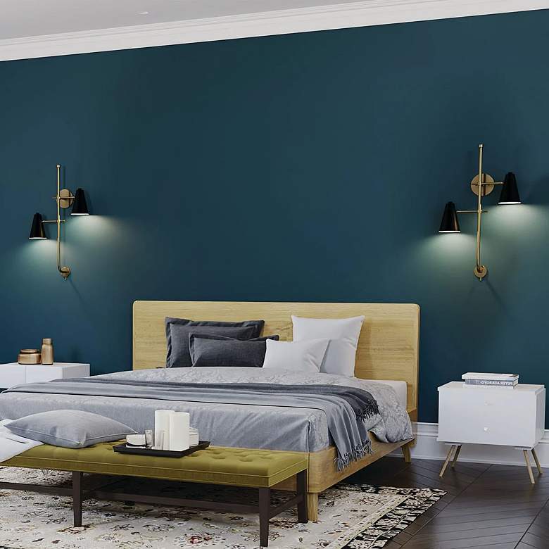 Image 1 Kichler Sylvia 30 1/2" High Gold and Black Plug-In Wall Sconce in scene