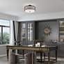 1_Arabesque 18 1/4" Wide English Bronze Drum Ceiling Light in scene