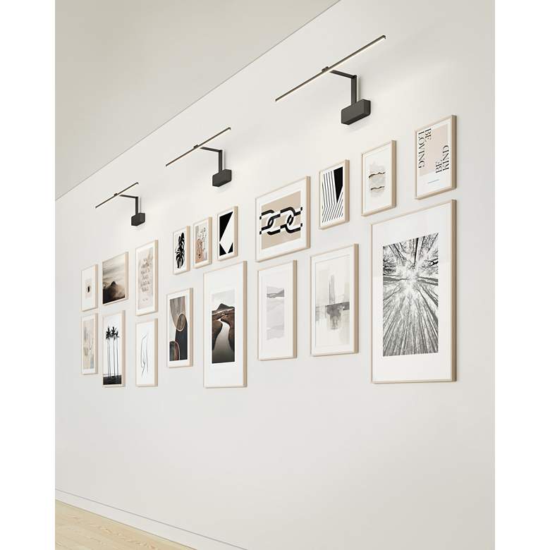 Image 1 Vega Minor 34" Wide Nickel Direct Wire LED Picture Light in scene