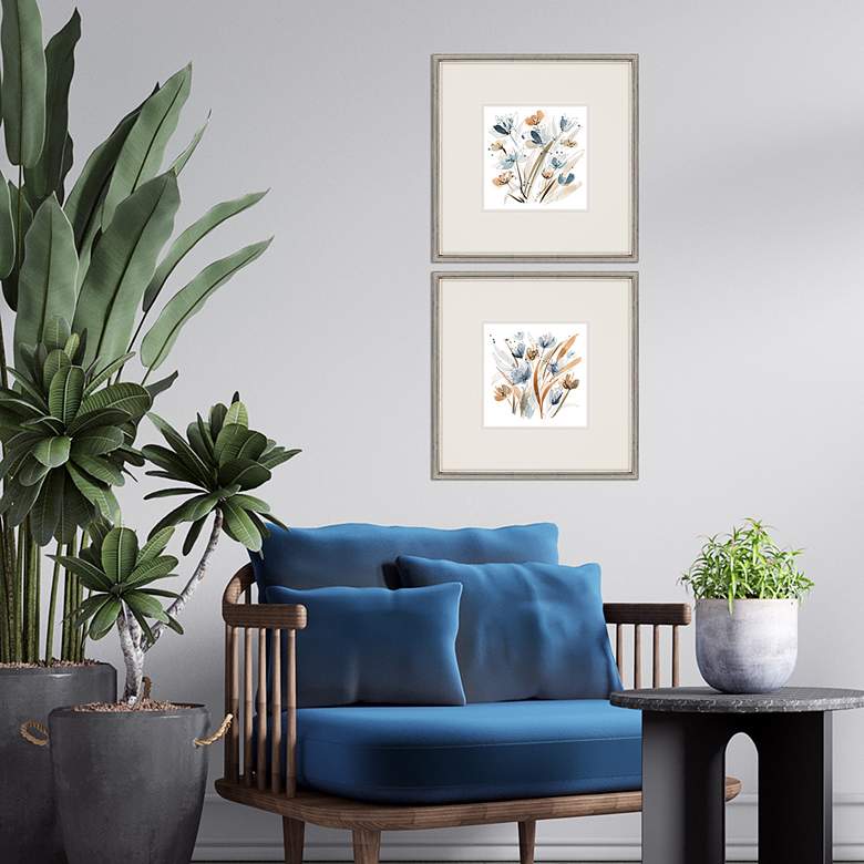 Image 1 Coastal Blooms 23" Square 2-Piece Framed Wall Art Set in scene