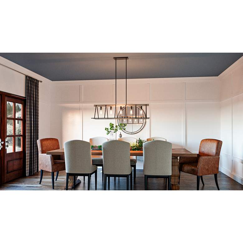 Image 1 Quoizel Brockton 42"W Gray Ash 5-Light Island Chandelier in scene