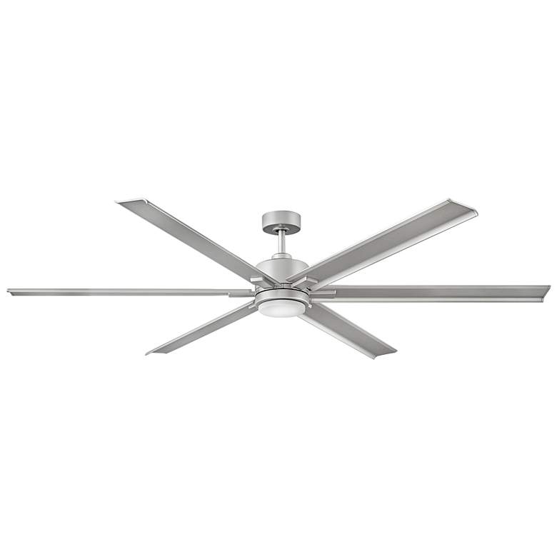 Image 1 82" Hinkley Indy Maxx Brushed Nickel Outdoor LED Smart Ceiling Fan