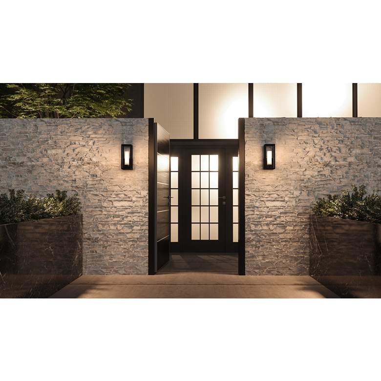 Image 1 Quoizel Neville 12 3/4 inch High Matte Black Outdoor Wall Light in scene