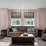 1_Alessia 24" Wide Antique White 5-Light Chandelier in scene