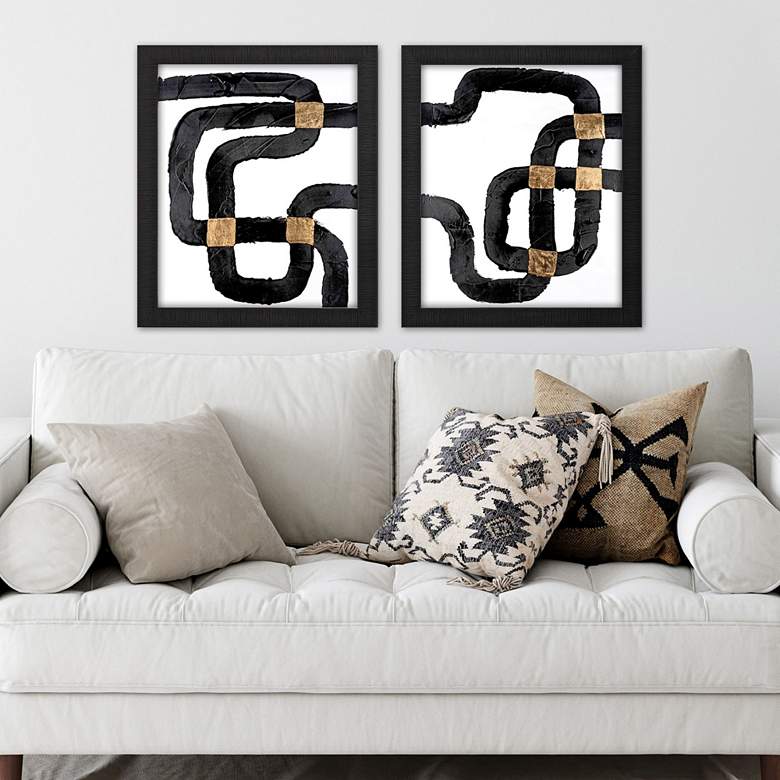 Image 1 Metro Path I 24" High 2-Piece Framed Wall Art Set in scene