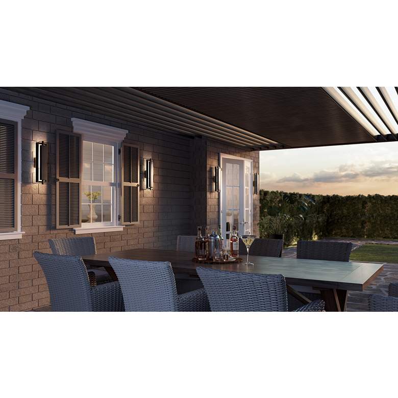 Image 1 Quoizel Pointsett 20 1/2" High Matte Black Outdoor LED Wall Light in scene