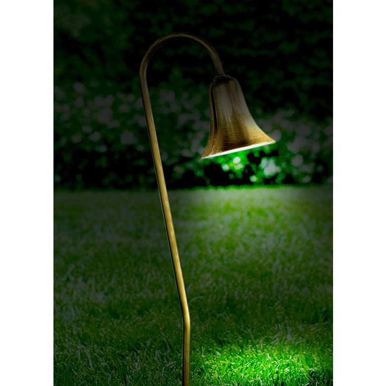 Image 1 Dabmar Antique Brass Horn Landscape Path Light in scene