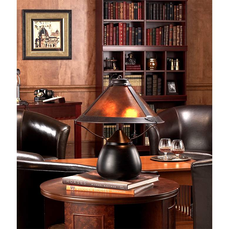 Image 1 Mission-Style 17" High Mica Accent Table Lamp in scene