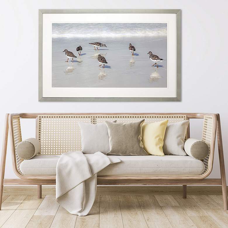 Image 1 Sandpiper Reflections 52" Wide Rectangular Framed Wall Art in scene