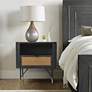 1_Saratoga 22" Wide Black Acacia 1-Drawer Nightstand in scene