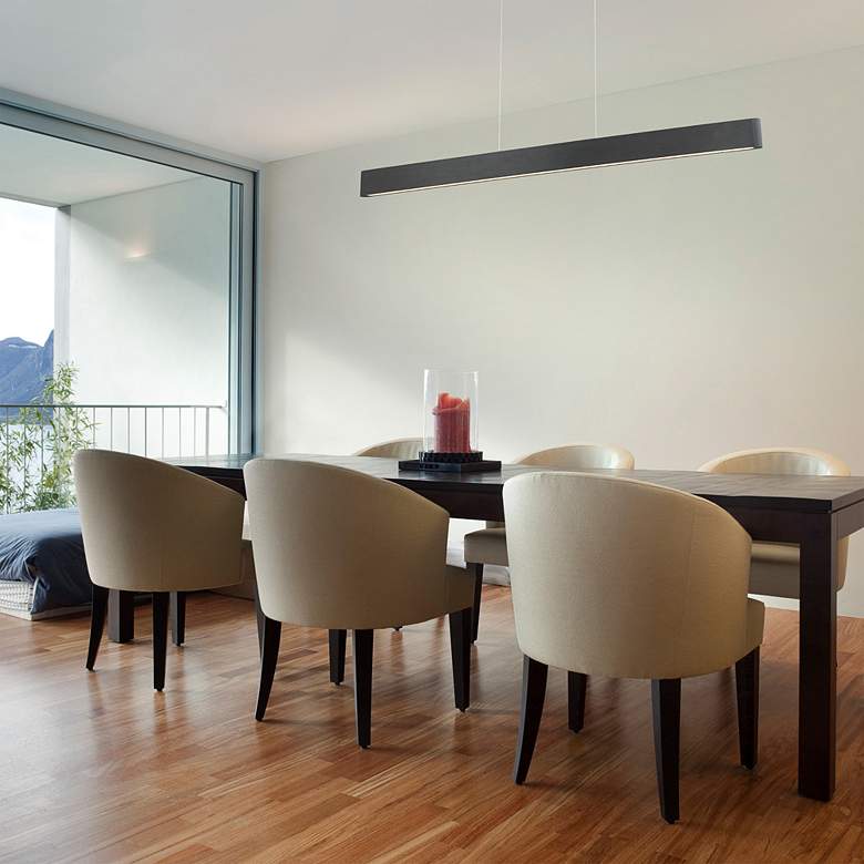 Image 1 WAC Volo 44 1/2" Wide Brushed Black LED Linear Pendant in scene