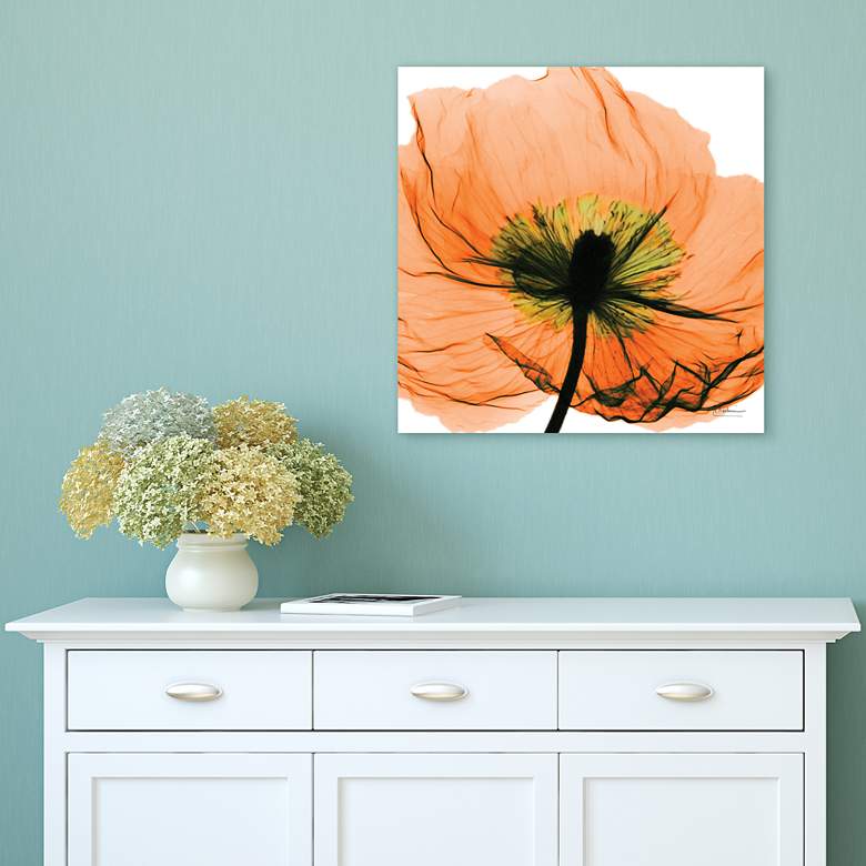 Image 1 Poppy Orange 24 inch Square Tempered Glass Graphic Wall Art in scene