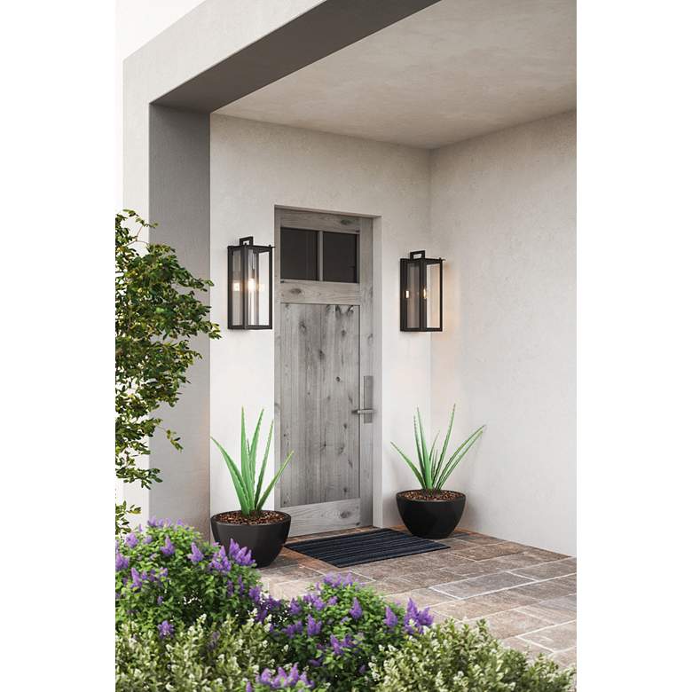 Image 1 Hunt 20 3/4 inch High Oiled Bronze Aluminum Outdoor Wall Light in scene