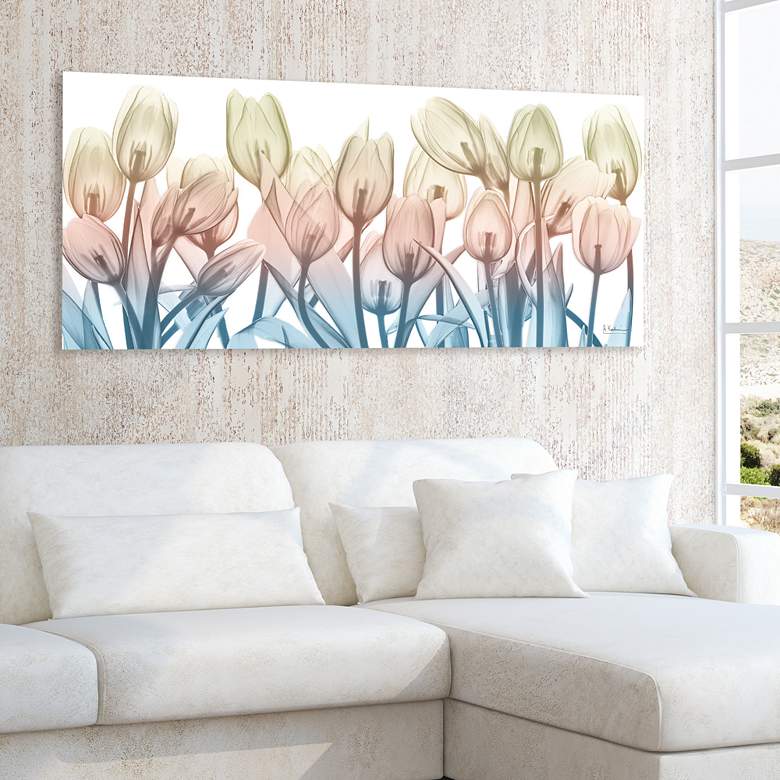 Image 1 Spring Blooms 63" Wide Tempered Glass Graphic Wall Art in scene