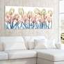 Spring Blooms 63" Wide Tempered Glass Graphic Wall Art in scene