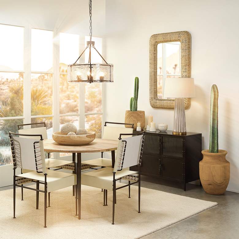 Image 1 Jamie Young Glenn 21 3/4" Wide Large Round Metal Ice Glass Chandelier in scene