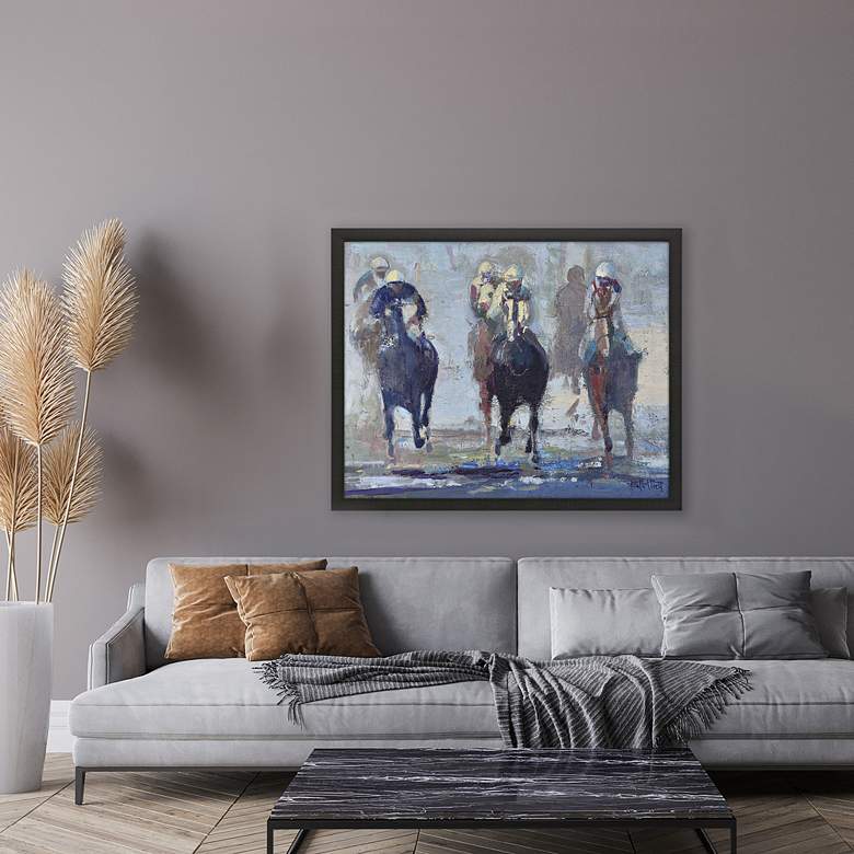 Image 1 Thunder Run 45" High Wood Framed Giclee Canvas Wall Art in scene