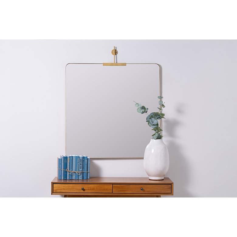 Image 1 Frida Shiny Gold 48" x 40" Oversized Rectangle Wall Mirror in scene