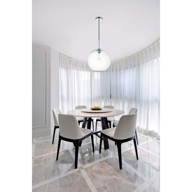 Image 1 Baxter 13 3/4" Wide Chrome Pendant Light with Clear Glass in scene