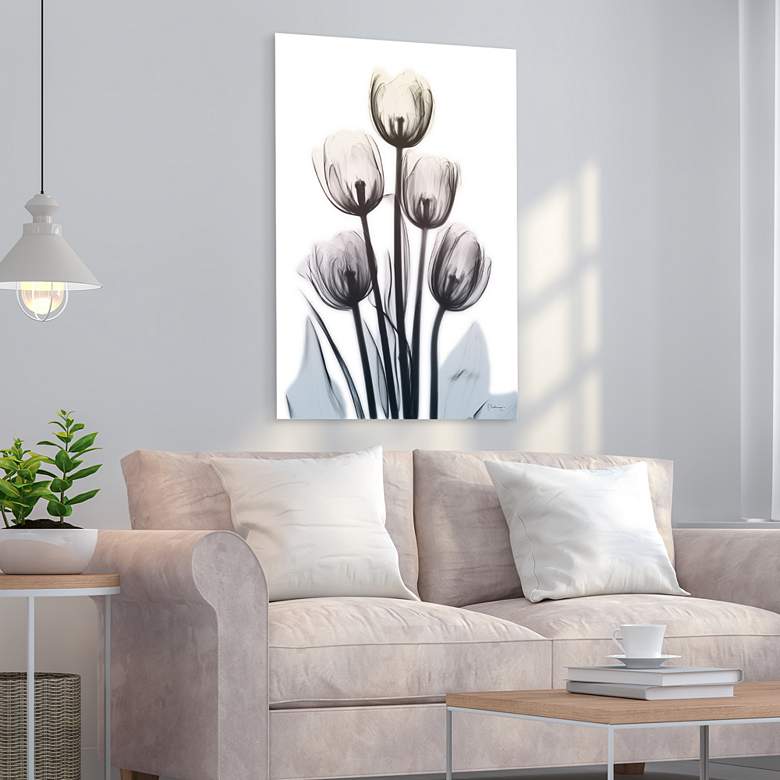 Image 1 Springing Tulips 48 inch High Tempered Glass Graphic Wall Art in scene