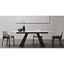 Lizarte 93 3/4"W Marble Ceramic Dark Gray Steel Dining Table in scene