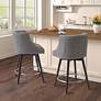 1_Quarry 26 1/2" High Grey Fabric Swivel Counter Stool in scene