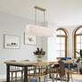 1_Livex Lighting Summit 36" Wide Antique Brass Linear Shade Chandelier in scene