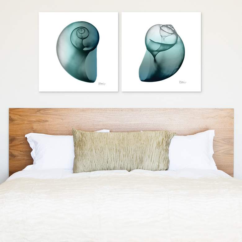 Image 1 Snail 48" Wide Free Floating 2-Piece Glass Wall Art in scene