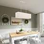 1_Livex Lighting Summit 36" Wide Brushed Nickel Linear Shade Chandelier in scene