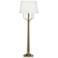 83M80 - Antique Brass Floor Lamp ADA with 2 Outlets and 1 USB