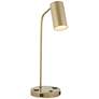 83M81 - Antique Brass Desk Lamp with 2 Outlets and 2 USB